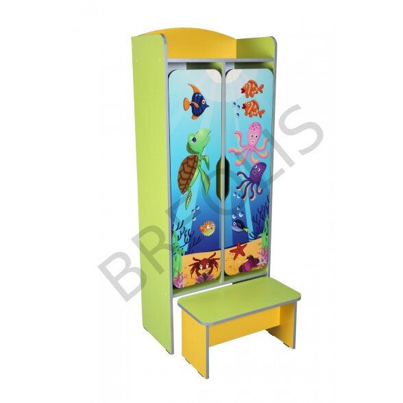 Two-door wardrobe with photo print "Underwater world"