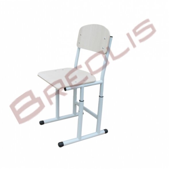 Adjustable height school chair M2 HPL, milky oak