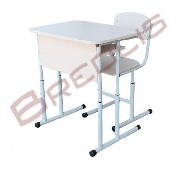 Single height adjustable school set MS1A HPL, milky oak