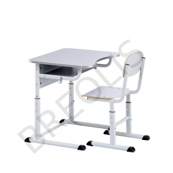 Adjustable height single school set OV1A 4-7, gray